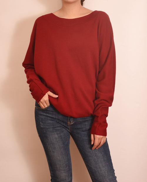 Ladies Back Keyhole Pullover Sweater