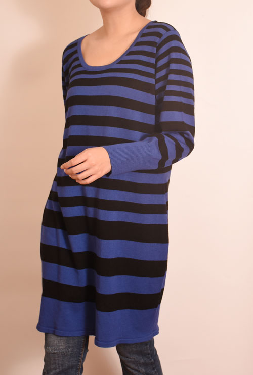 Ladies Plus Striped Sweater Dress