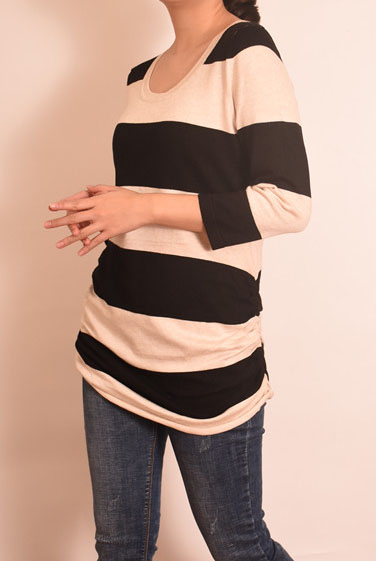 Ladies Rugby Stripe Tunic Sweater