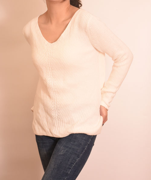 Ladies V Neck Pullover Sweater