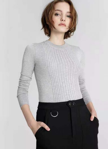 Ladies Pullover Rib Sweater