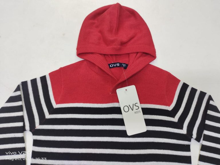 Boy’s Color Block Striped Hoodie Sweater
