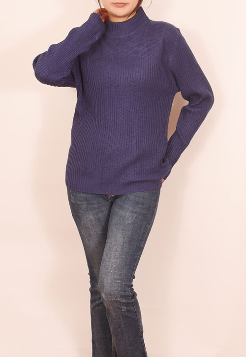 Ladies Pullover Ribbed Sweater
