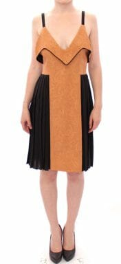 Black Bronze Silk Sleeveless Above Sheath Dress