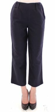 Blue Cropped Cotton Pants