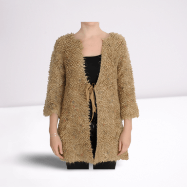 Beige Wool Blend Cape Sweater