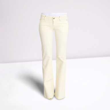 White Cotton Stretch Flare Jeans