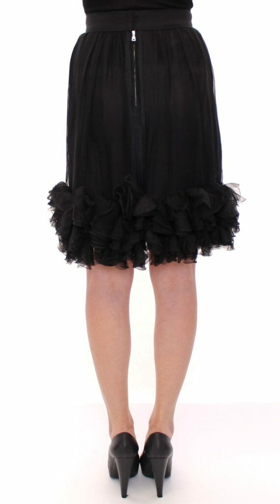 Black Silk Transparent Above Knees Skirt – StockStories