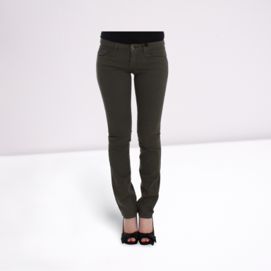 Green slim leg jeans