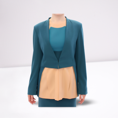 Blue stretch blazer jacket