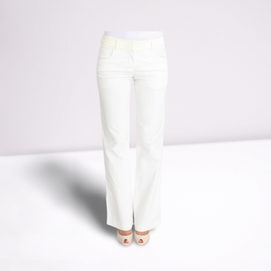 White Striped Straight Fit Pants