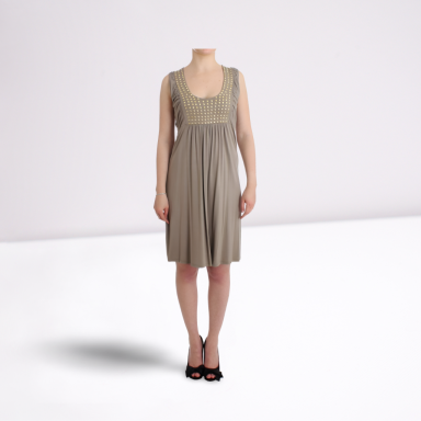 Khaki studded sheath dress
