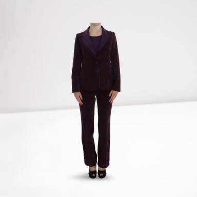 Purple Wool Suit T-Shirt Set