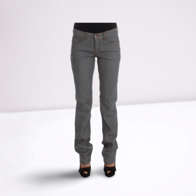 Gray Cotton Regular Fit Denim Jeans