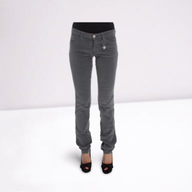 Gray Cotton Super Slim Corduroys Jeans