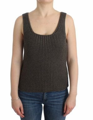 Gray Knit Top Knitted Sweater Merino Wool