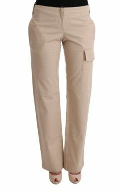 Beige Cotton Wool Regular Fit Pants