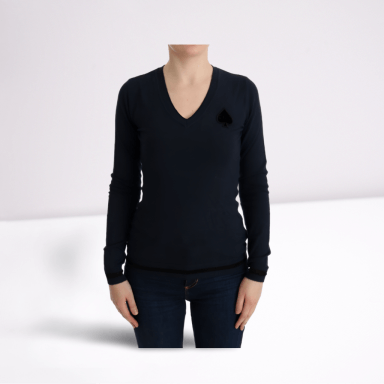 Blue V-neck Viscose Sweater