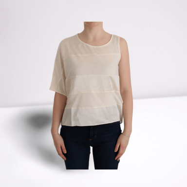 Beige Asymmetric Top Blouse