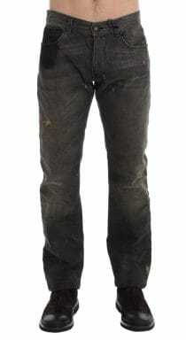 Gray Wash Regular Cotton Denim Jeans