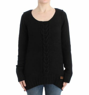 Black knitted wool sweater