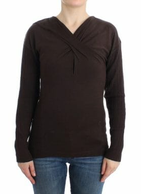 Brown knitted wool sweater