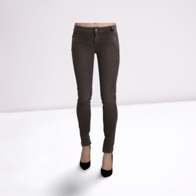 Brown Low Waist Skinny Slim Trouser Cotton Jeans