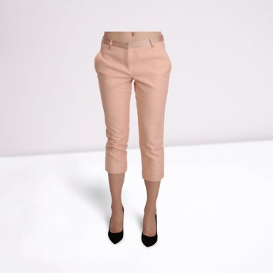 Pink Low Waist Skinny Cropped Capri Pants