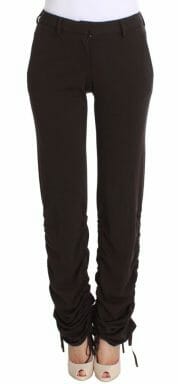 Brown Stretch Casual Trousers Pants