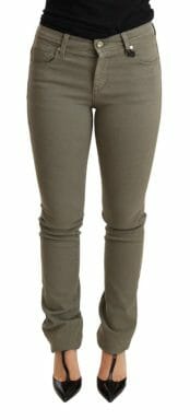 Green Low Waist Skinny Slim Trouser Cotton Jeans