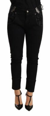 Black Low Waist Skinny Slim Trouser Cotton  Jeans