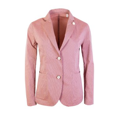 Pink Micro Check Two Button Jacket