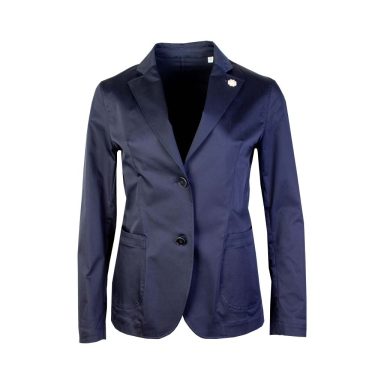 Blue Two Bottons Cotton Jacket