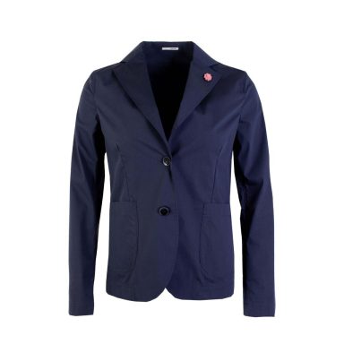 Blue Cotton Two Bottons Jacket