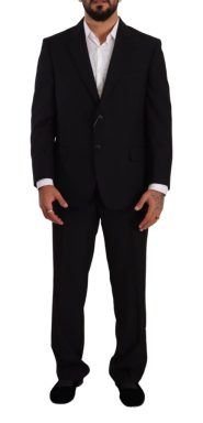 Black Polyester Single Breasted Formal Suit