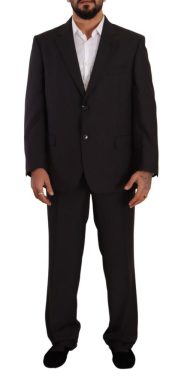 Gray Polyester Single Breasted Formal Suit