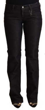 Black Cotton Low Waist Skinny Jeans