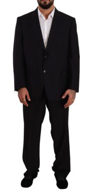 Black Polyester Single Breasted Formal Suit