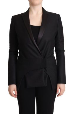 Black Long Sleeves Double Breasted Jacket