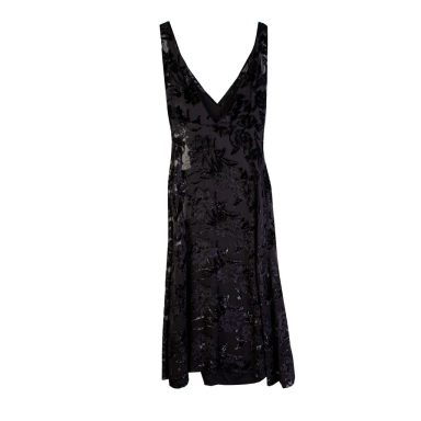 Black Long Embellished Dress with petticoat