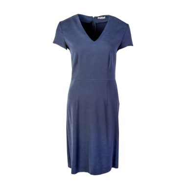 Blue V-Neck midi lenght Viscose dress