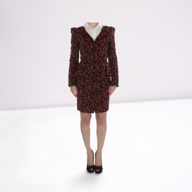 Black Multicolor Floral Suit