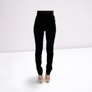 Black Velvet Slim Fit Pants