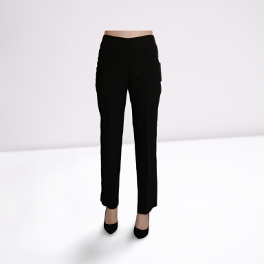 Black High Waist Straight Dress Trouser Pant