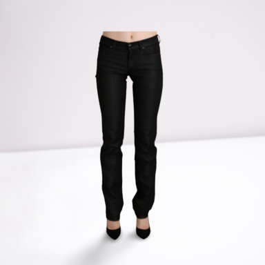 Black Mid Waist Skinny Slim Denim Trouser