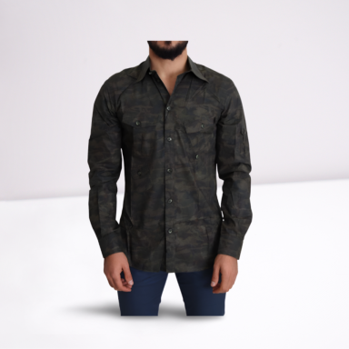 Multicolor Camouflage Cotton Casual Shirt
