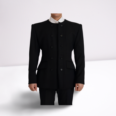 Black Wool Double Breasted Blazer Jacket