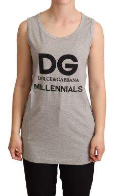 Gray Cotton MILLENNIALS Tank Top T-shirt