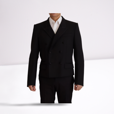 Black Double Breasted Coat Blazer Jacket