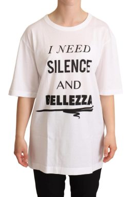 White Cotton BELLEZZA Motive Top  T-shirt